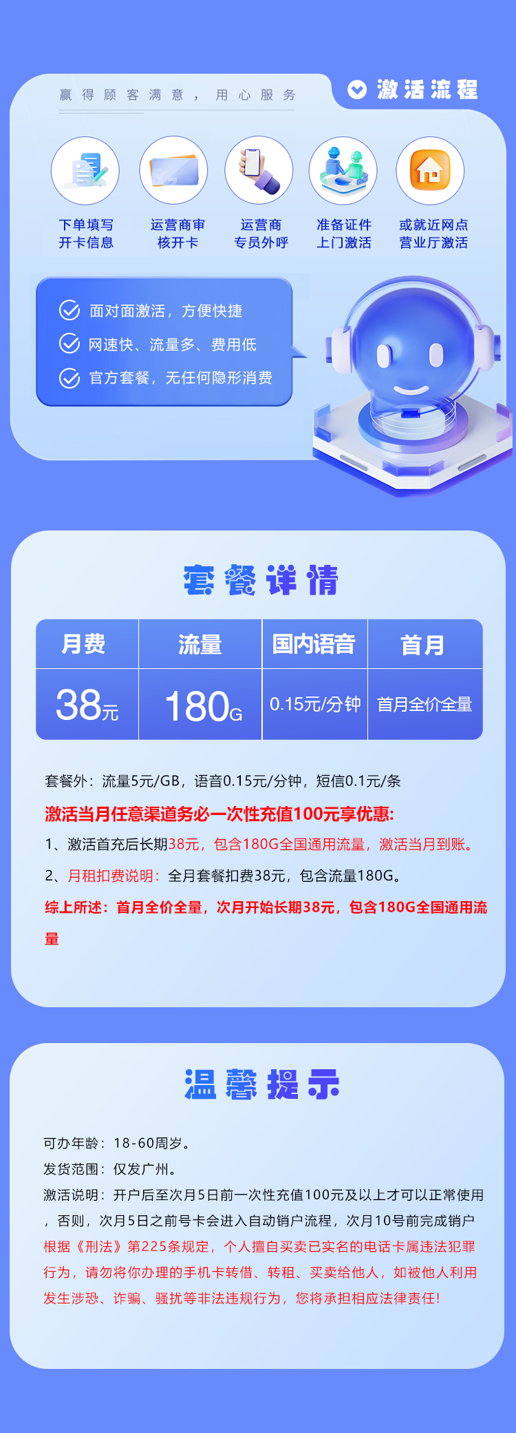 广州联通专享卡【长期38元180G】官方办理入口