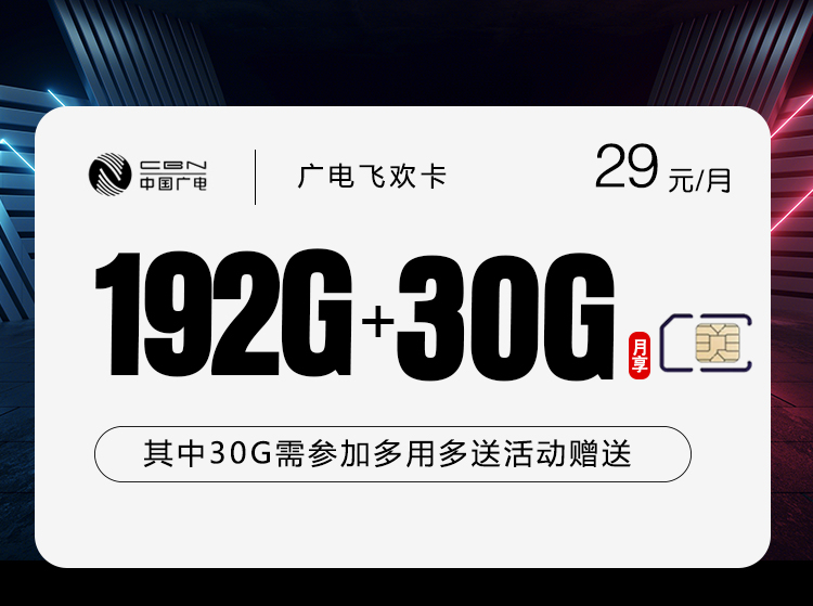 广电飞欢卡【29元222G】官方办理入口