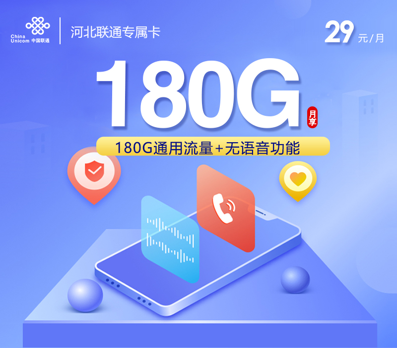 河北联通专属卡【29元180G】官方办理入口