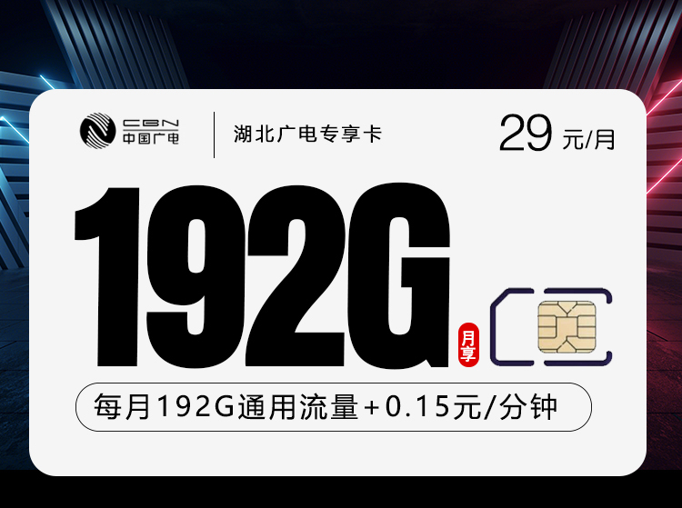 湖北广电专享卡【29元192G】官方办理入口
